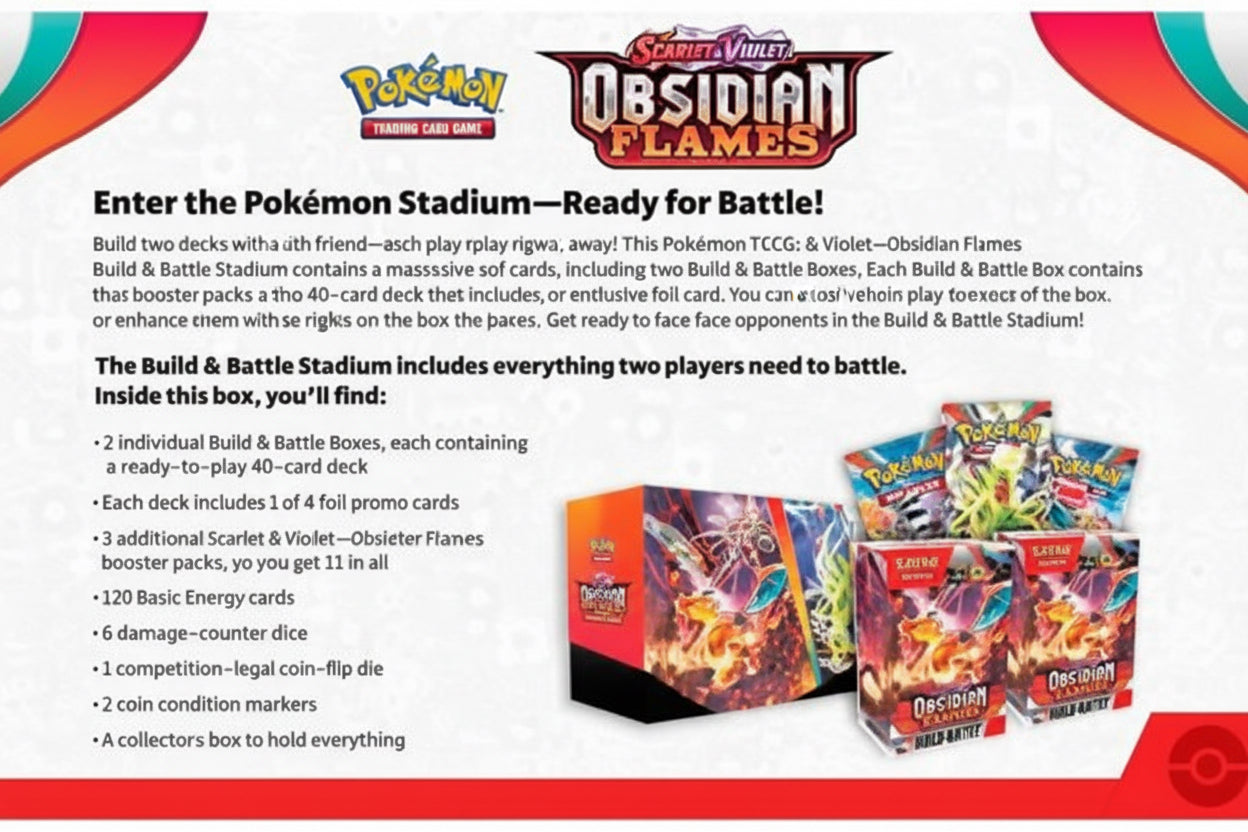 POKEMON SCARLET & VIOLET -Obsidian Flames Build & Battle Stadium (ANGLAIS)